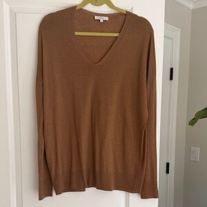 Vince Brown Camel V-Neck Sweater
